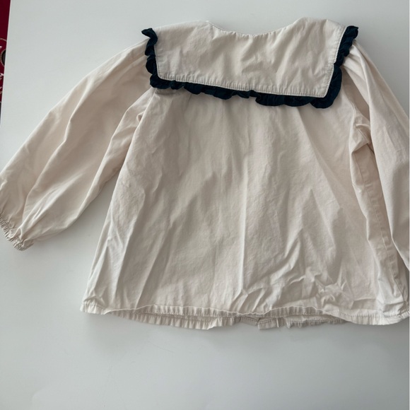 H&M 18M Cream Button-Up Shirt with Black Trim - Picture 3 of 4